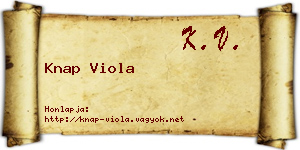 Knap Viola névjegykártya